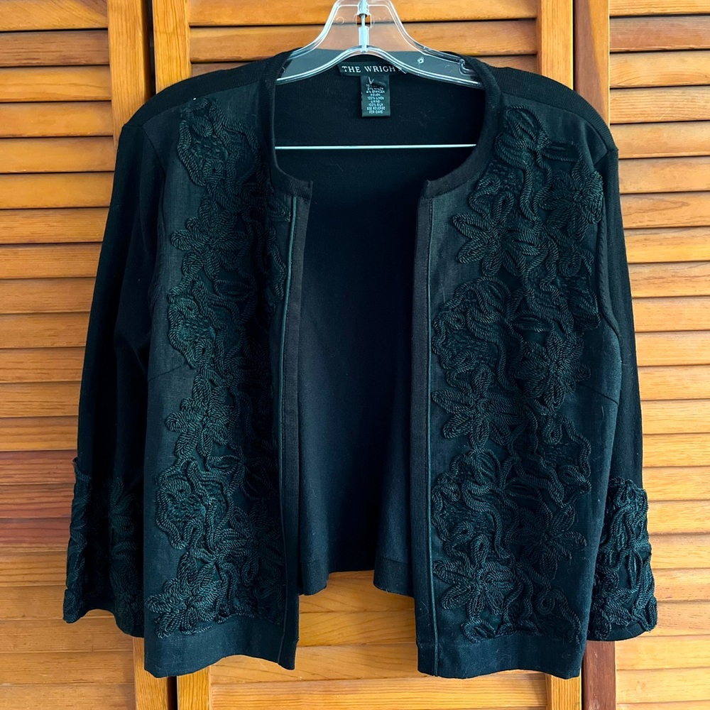 The Wrights Black Embroidered Sweater